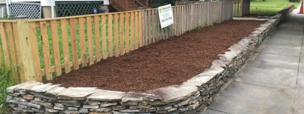 Stone Retaining Wall and New Flowerbed