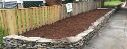 Stone Retaining Wall and New Flowerbed