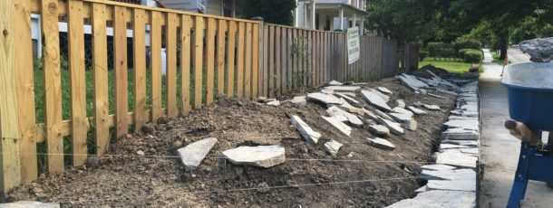 Stone Retaining Wall and New Flowerbed