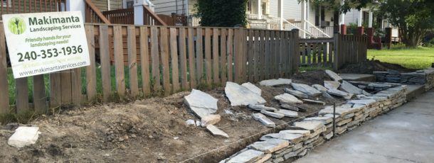 Stone Retaining Wall and New Flowerbed